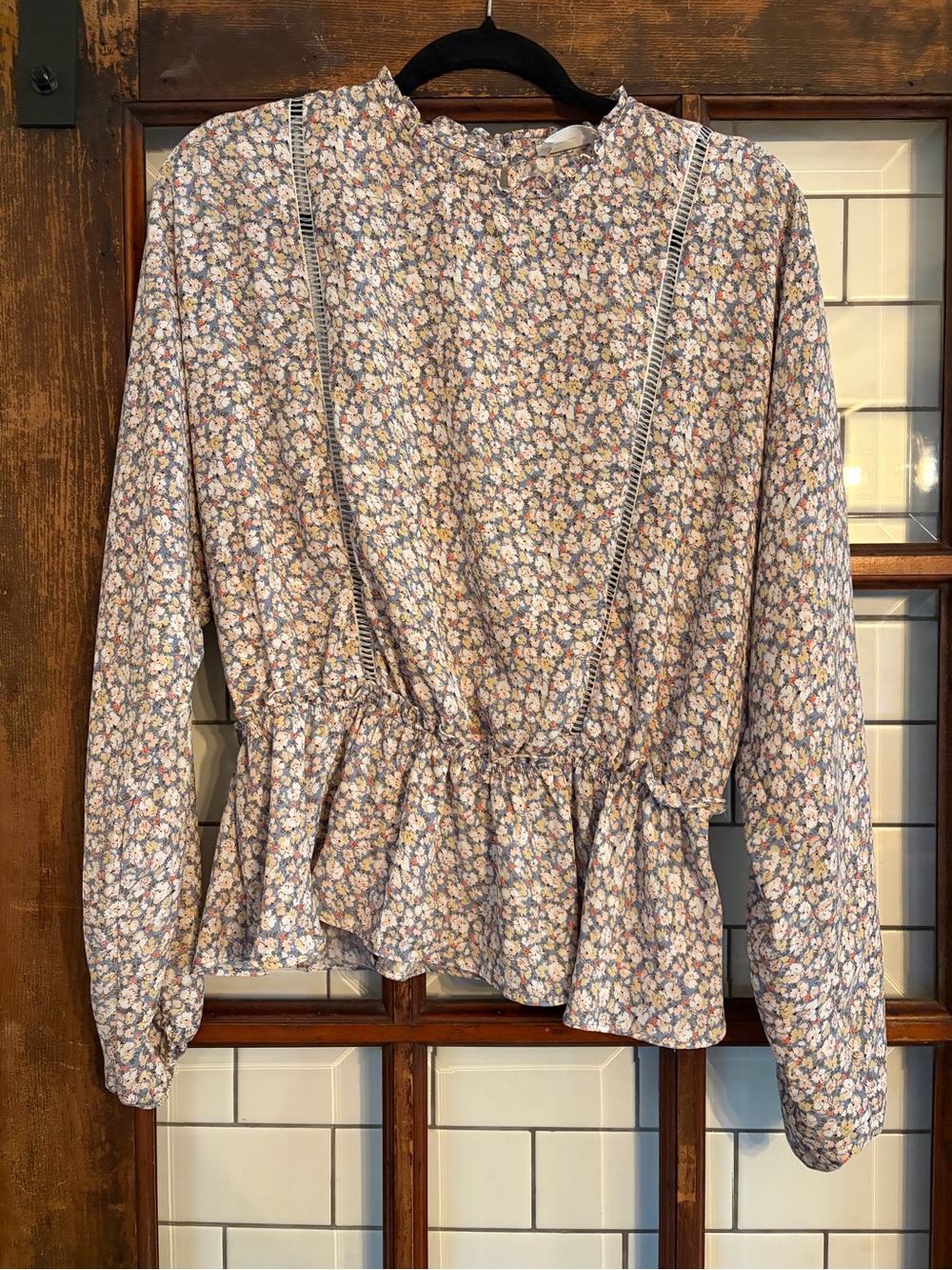 Sienna Sky Cream Multi Floral Peplum Blouse